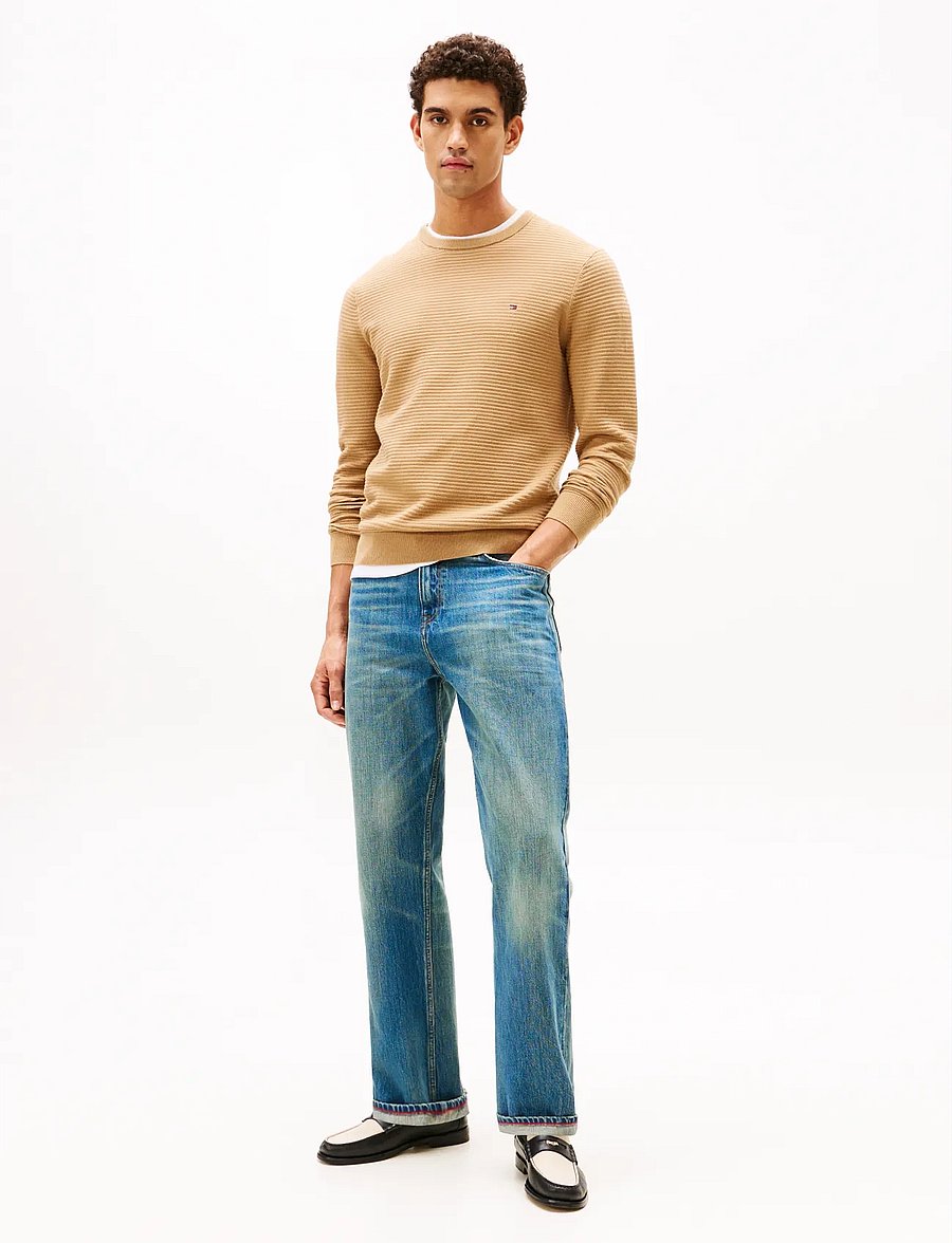 Tommy Hilfiger - SEASONAL STRUCTURE CNECK - rundhals - safari canvas - 2