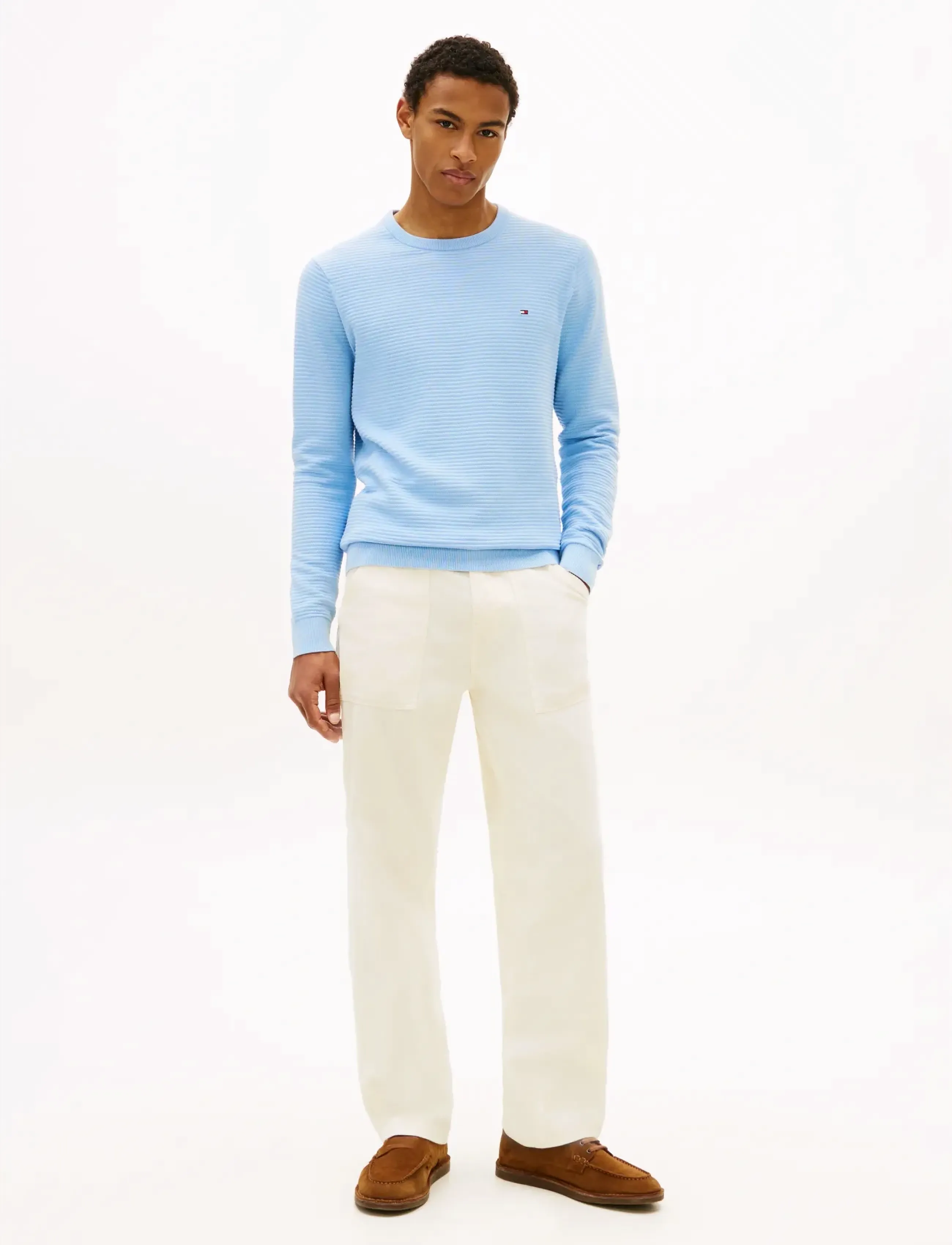 Tommy Hilfiger - SEASONAL STRUCTURE CNECK - rundhals - well water - 2