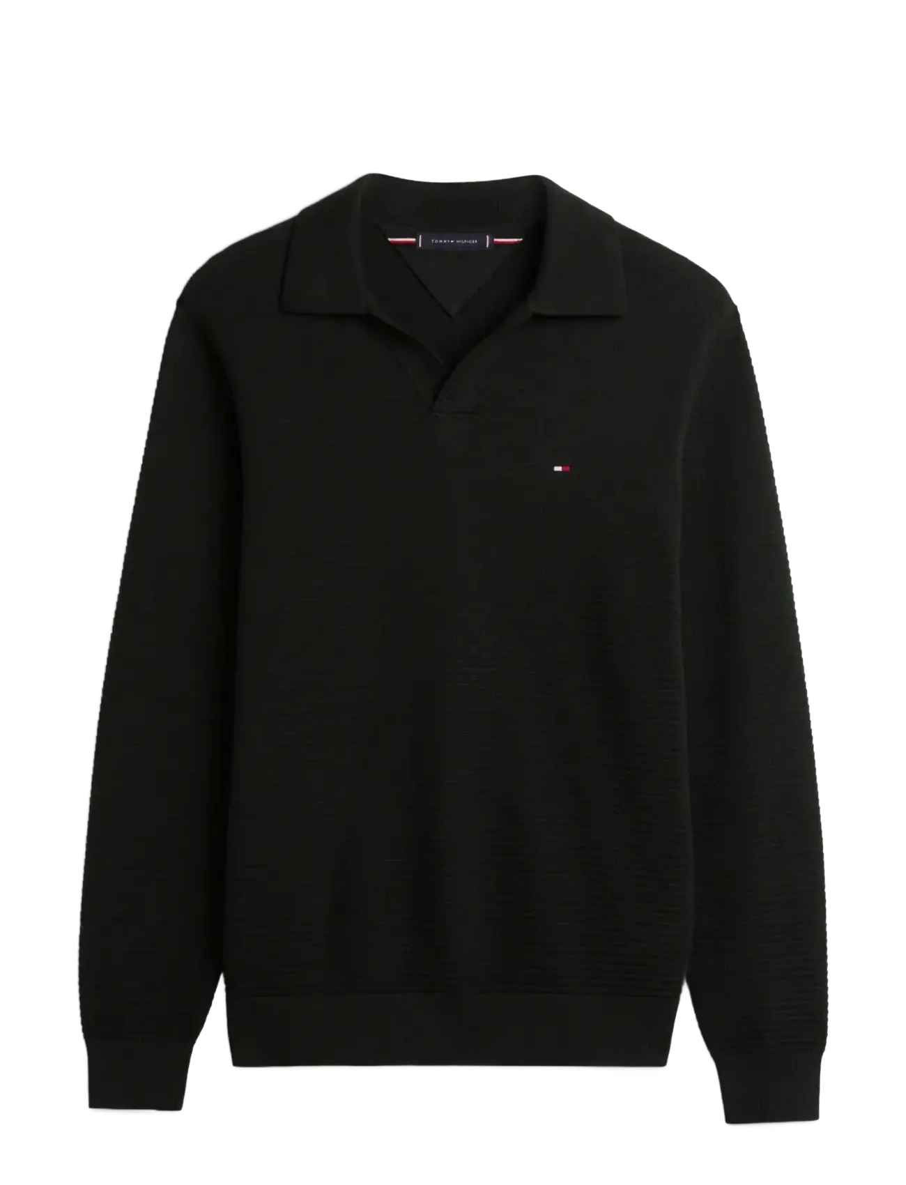 Tommy Hilfiger SEASONAL STRUCTURE LS JOHNNY - Poloer - BLACK / black