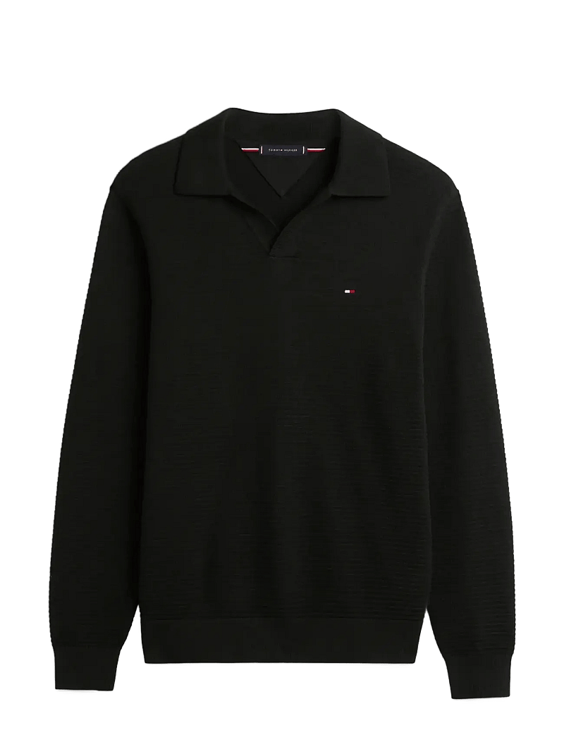 Tommy Hilfiger - SEASONAL STRUCTURE LS JOHNNY - langærmede poloer - black - 1
