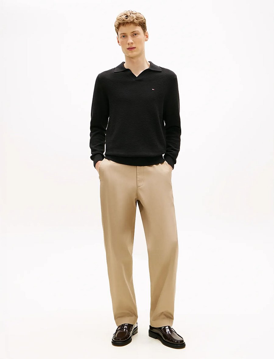 Tommy Hilfiger - SEASONAL STRUCTURE LS JOHNNY - långärmade pikéer - black - 2