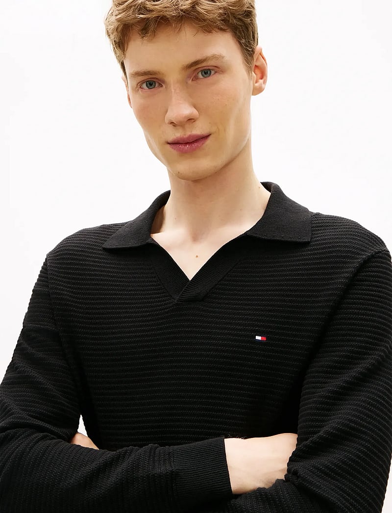 Tommy Hilfiger - SEASONAL STRUCTURE LS JOHNNY - langærmede poloer - black - 5