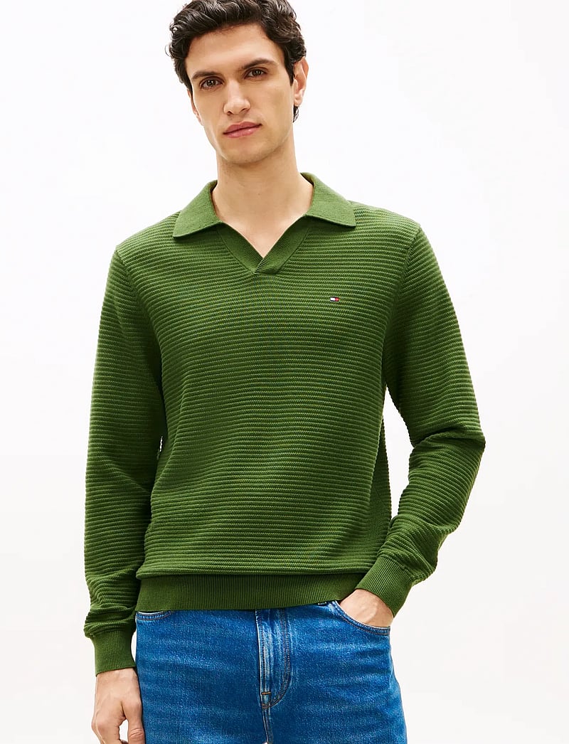 Tommy Hilfiger - SEASONAL STRUCTURE LS JOHNNY - langærmede poloer - mountain pine - 0