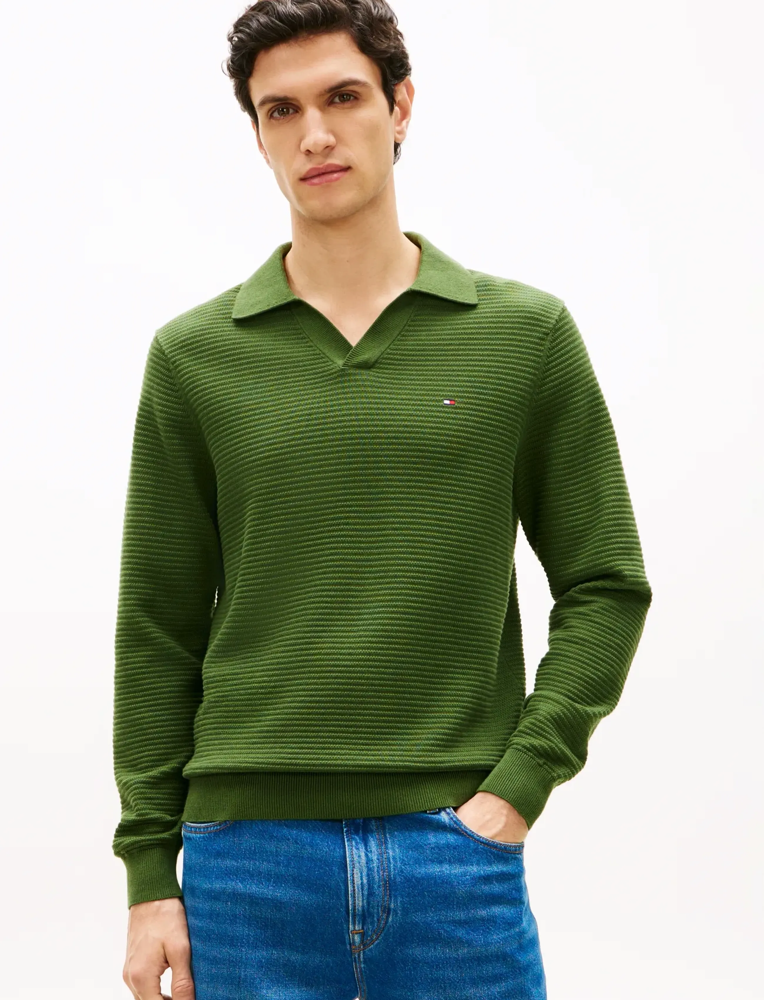 Tommy Hilfiger SEASONAL STRUCTURE LS JOHNNY - Pikéer - MOUNTAIN PINE / green