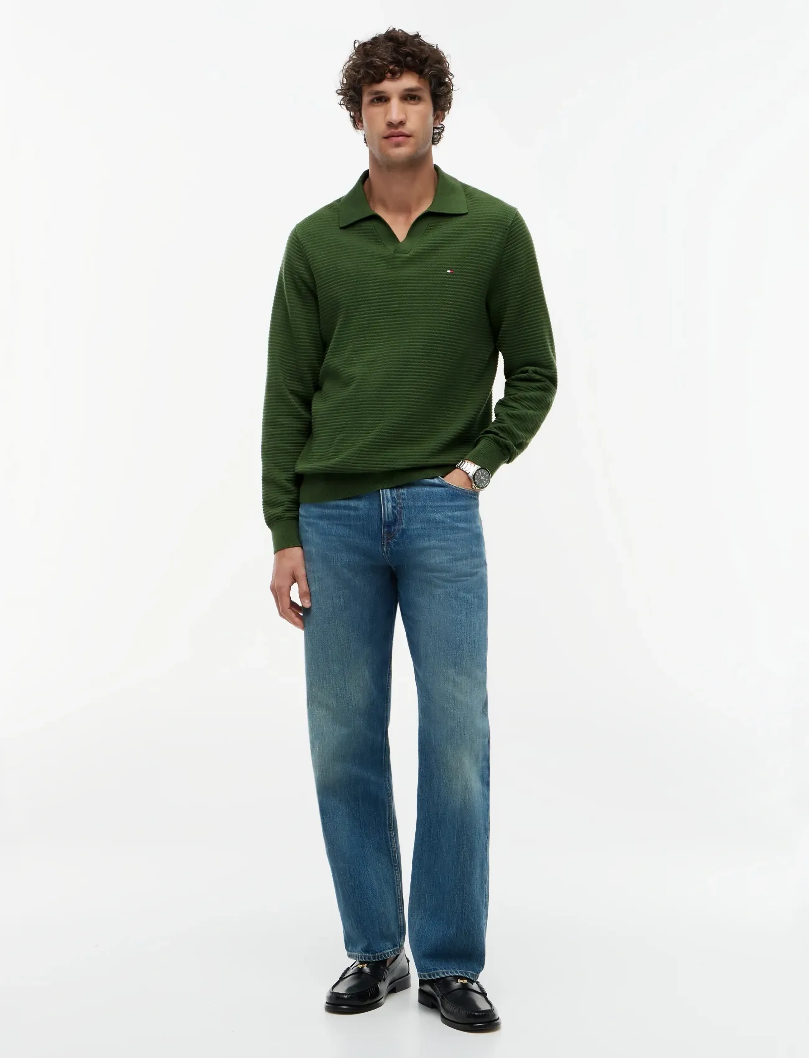 Tommy Hilfiger - SEASONAL STRUCTURE LS JOHNNY - langærmede poloer - mountain pine - 4