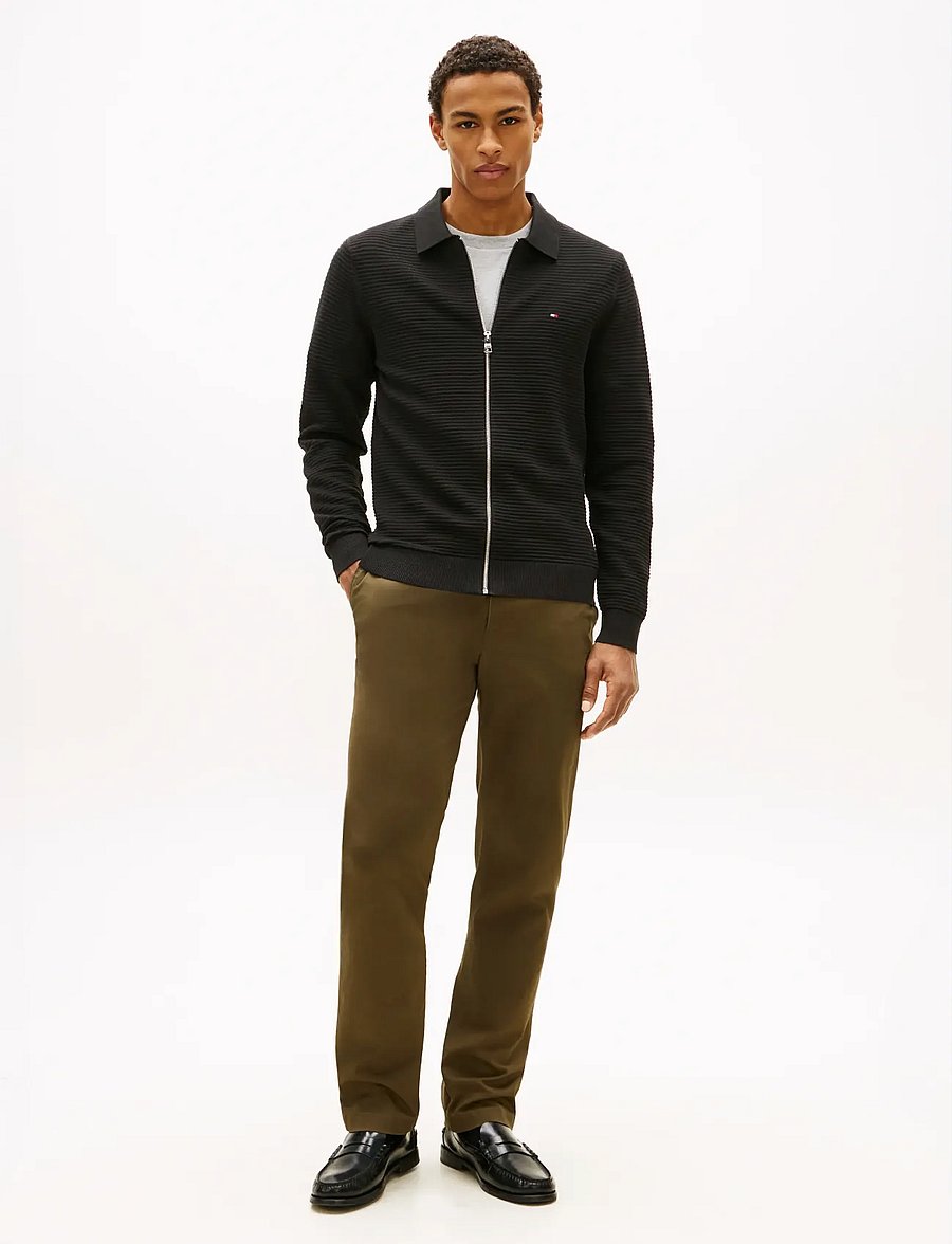 Tommy Hilfiger - SEASONAL STRUCTURE ZIP THRU POLO - cardigans - black - 2