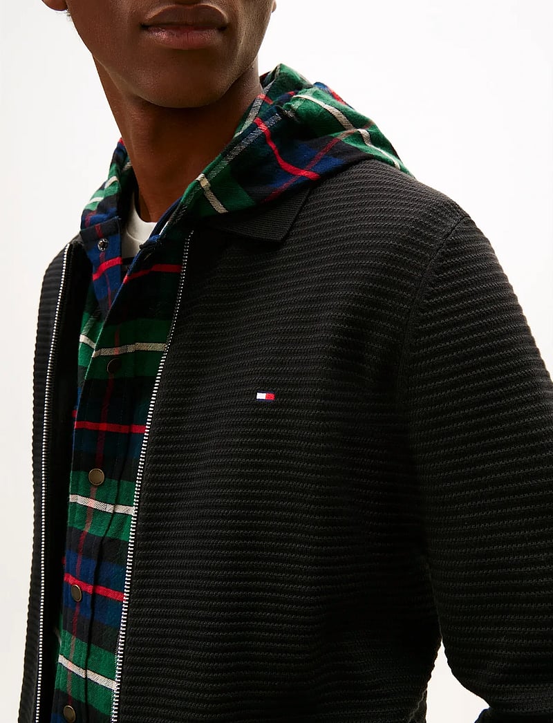 Tommy Hilfiger - SEASONAL STRUCTURE ZIP THRU POLO - kardiganid - black - 4