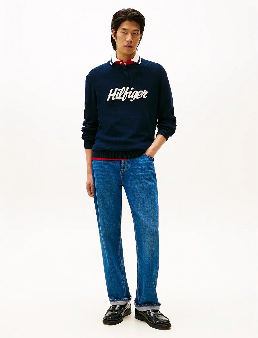 Tommy Hilfiger - SEASONAL GRAPHIC COTTON CNECK - Ümara kaelusega - dark night navy - 2