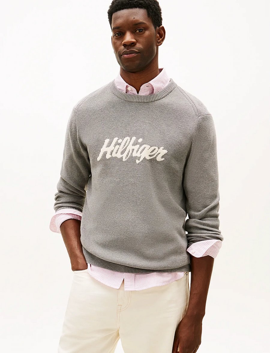 Tommy Hilfiger - SEASONAL GRAPHIC COTTON CNECK - rundhals - medium grey heather - 0