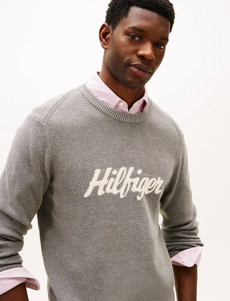 Tommy Hilfiger - SEASONAL GRAPHIC COTTON CNECK - knitted round necks - medium grey heather - 4