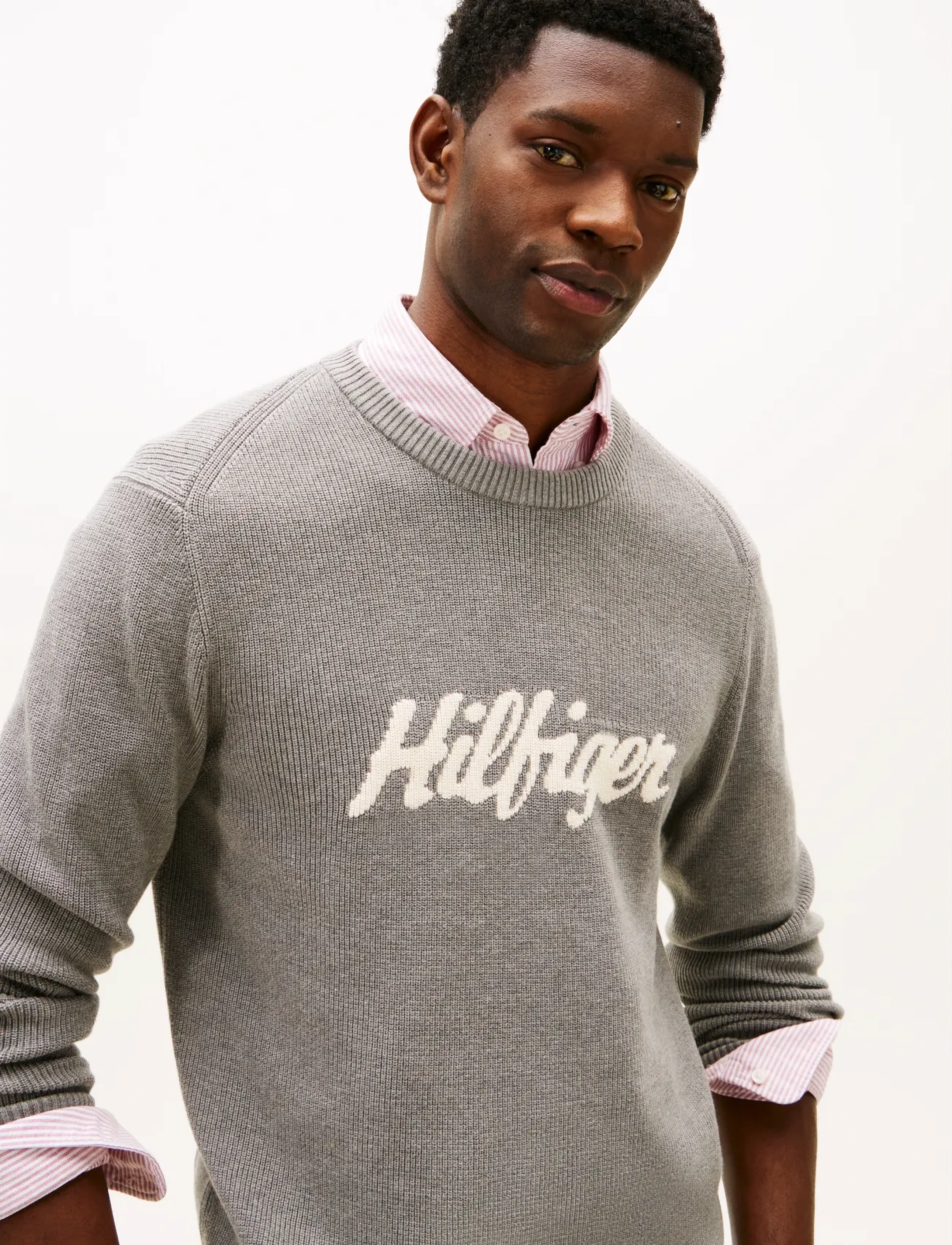 Tommy Hilfiger - SEASONAL GRAPHIC COTTON CNECK - rund hals - medium grey heather - 4