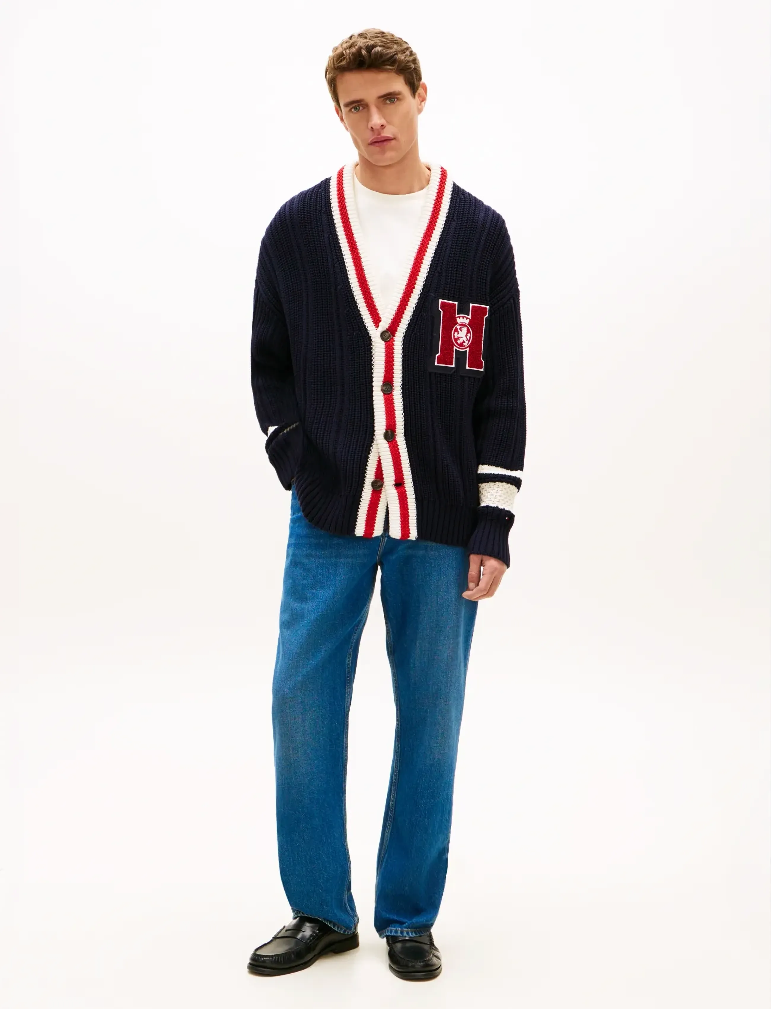 Tommy Hilfiger - LETTERMAN CARDIGAN - cardigans - desert sky - 2