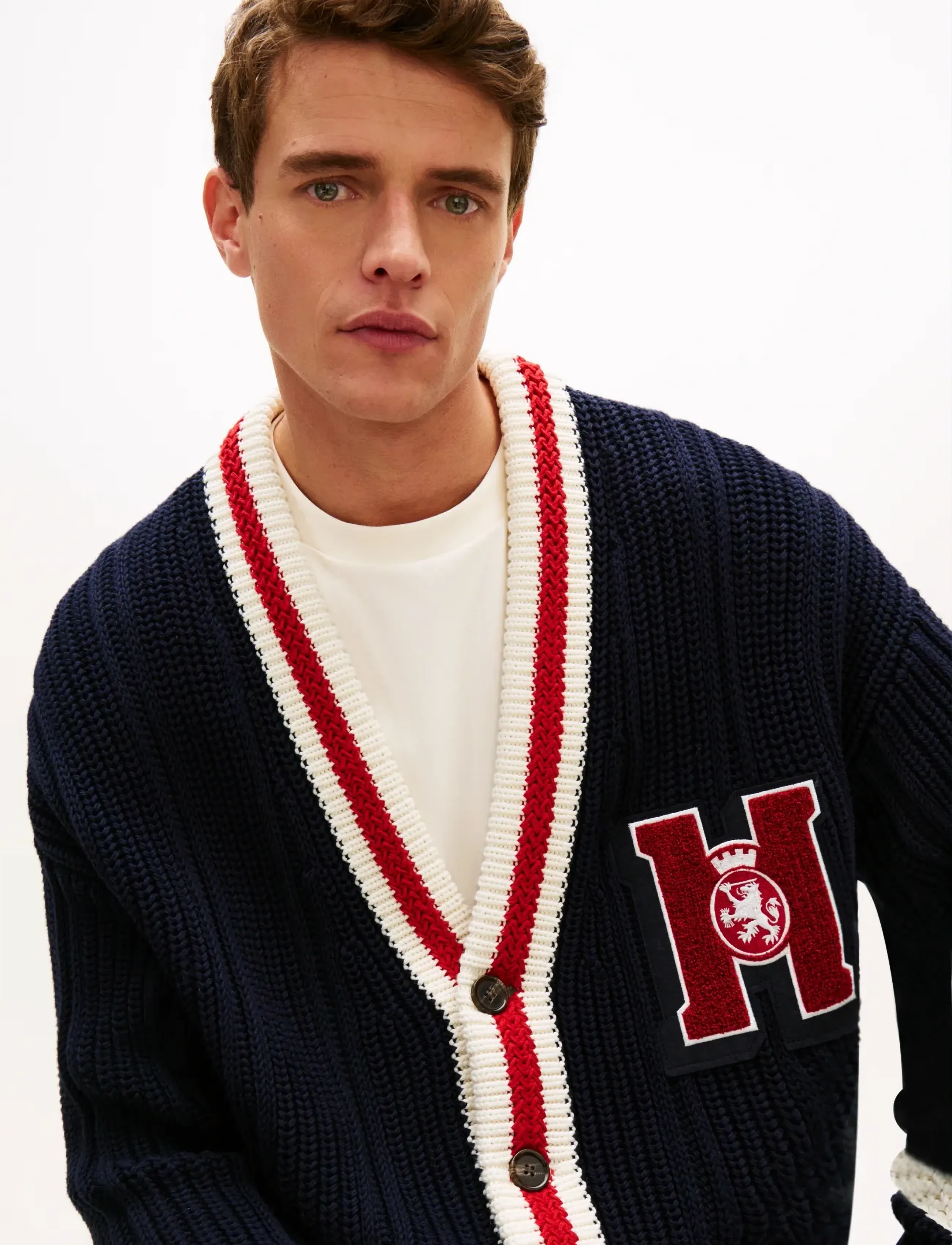 Tommy Hilfiger - LETTERMAN CARDIGAN - cardigans - desert sky - 4