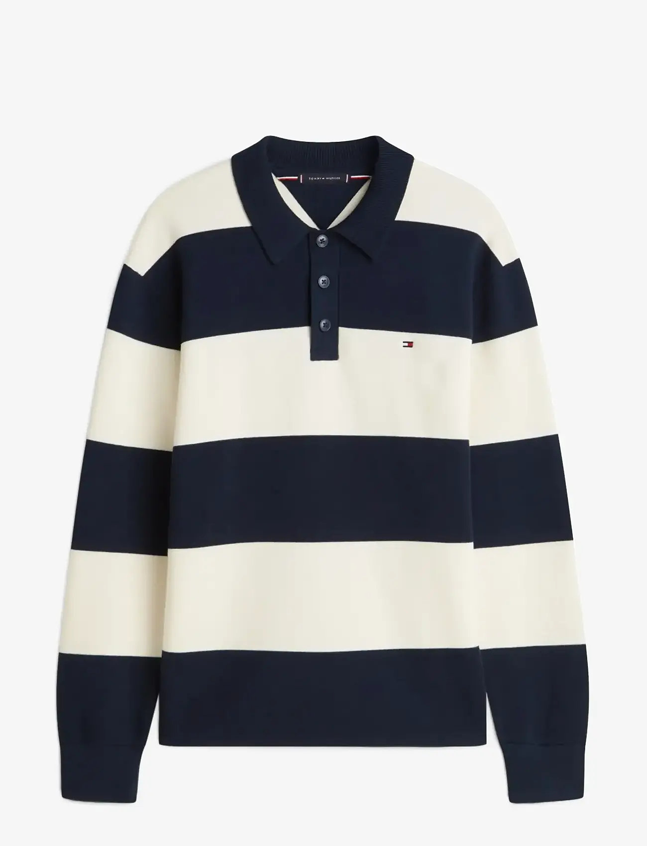 Tommy Hilfiger - FULL MILANO LS POLO - langærmede poloer - dark night navy ivory petal - 1