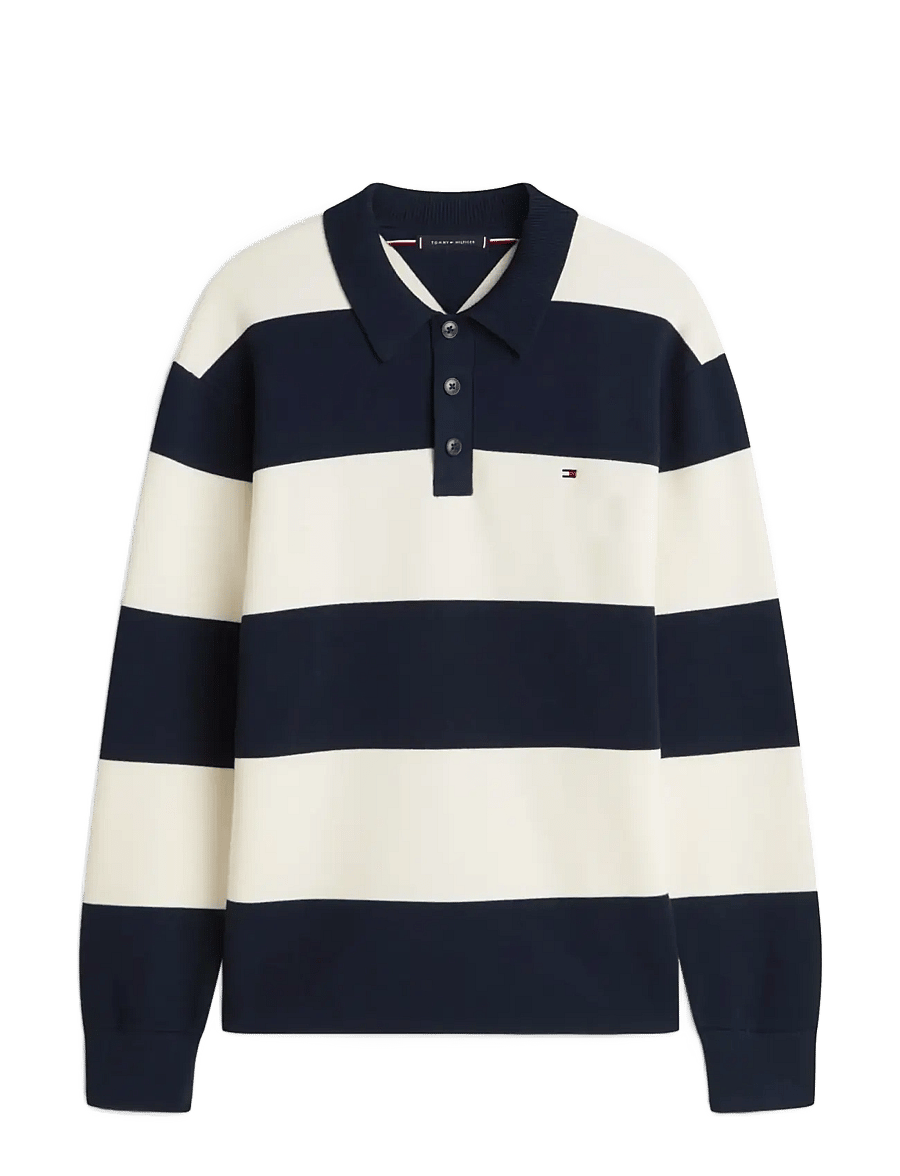 Tommy Hilfiger - FULL MILANO LS POLO - polo krekli ar garām piedurknēm - dark night navy ivory petal - 1
