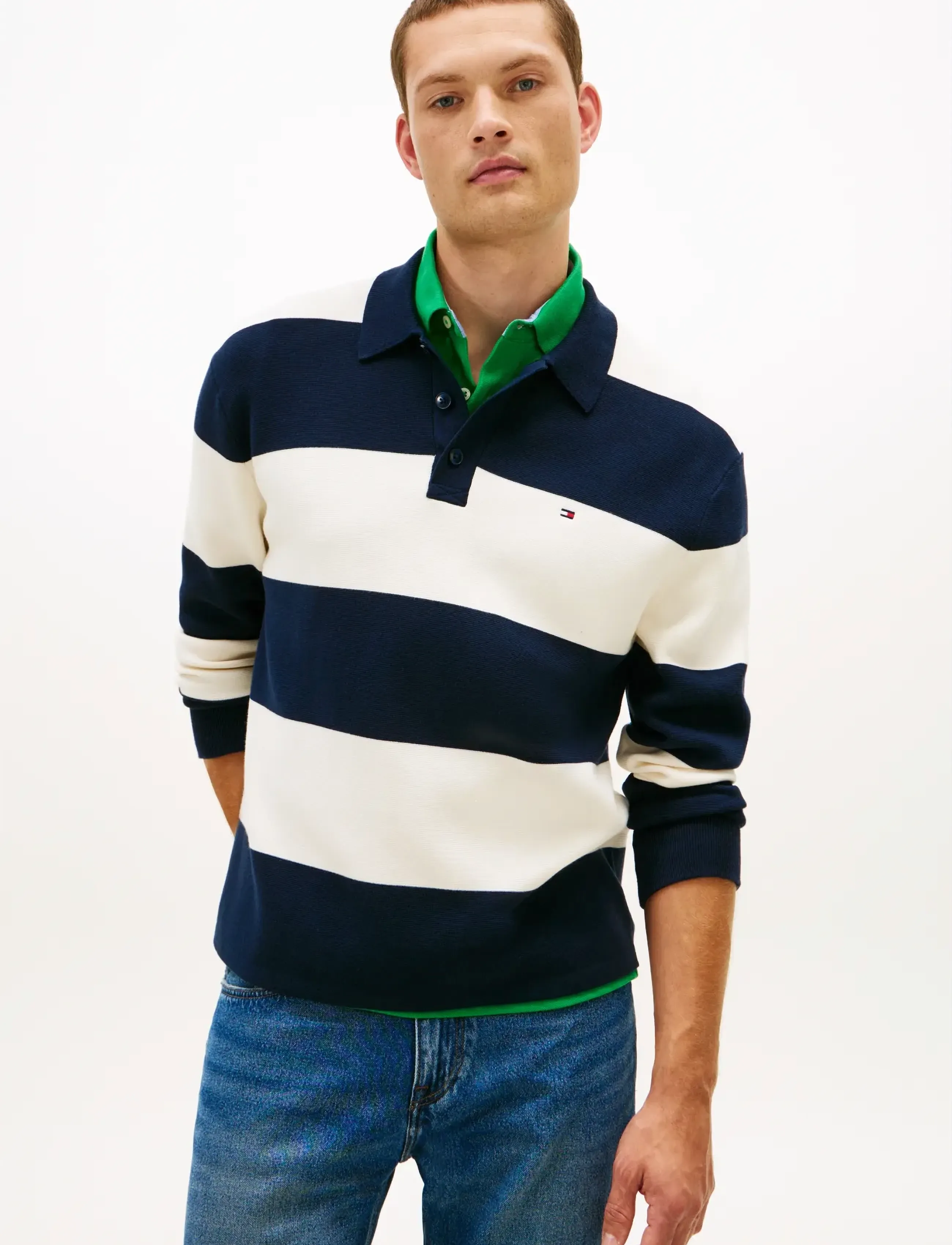 Tommy Hilfiger FULL MILANO LS POLO - Tommy Hilfiger - DARK NIGHT NAVY IVORY PETAL / navy