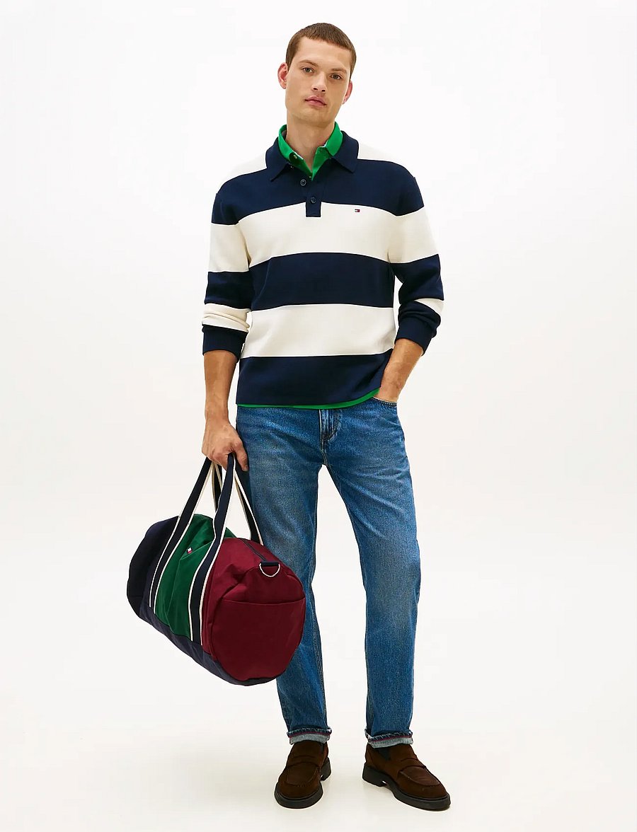 Tommy Hilfiger - FULL MILANO LS POLO - polo krekli ar garām piedurknēm - dark night navy ivory petal - 2