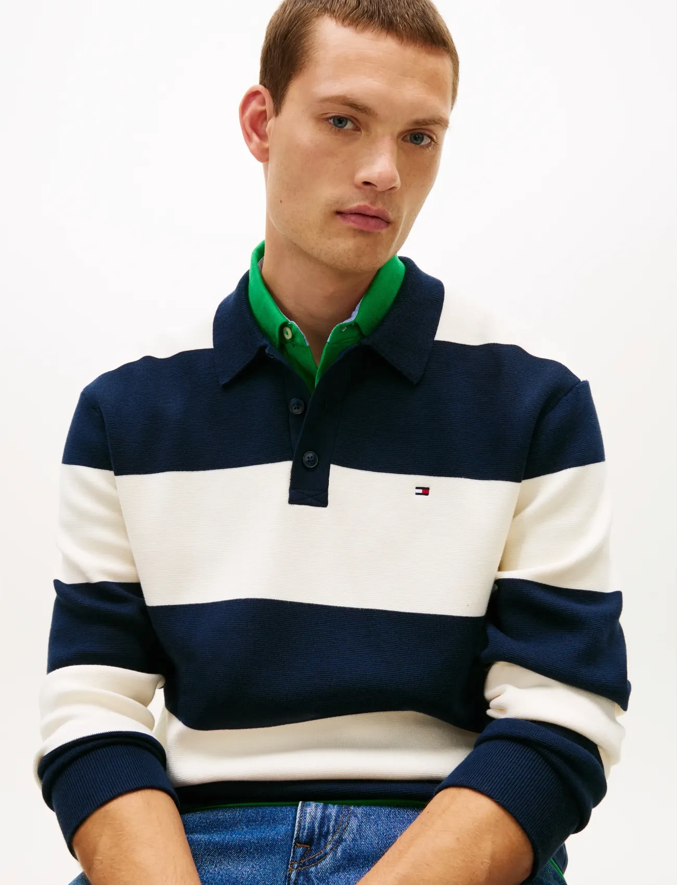 Tommy Hilfiger - FULL MILANO LS POLO - langärmelig - dark night navy ivory petal - 4