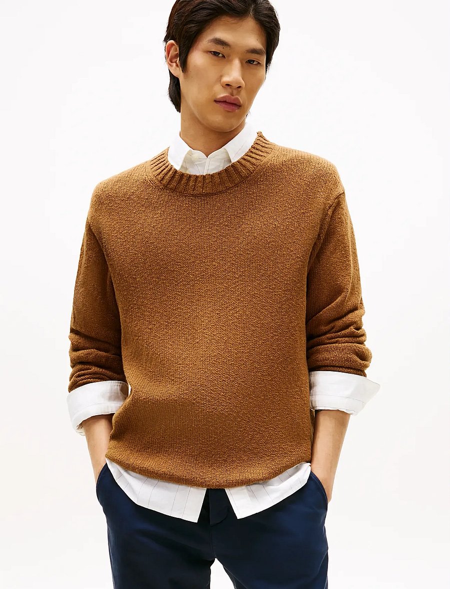 Tommy Hilfiger - SOFT TEXTURED CREW NECK - rundhals - highland khaki - 0