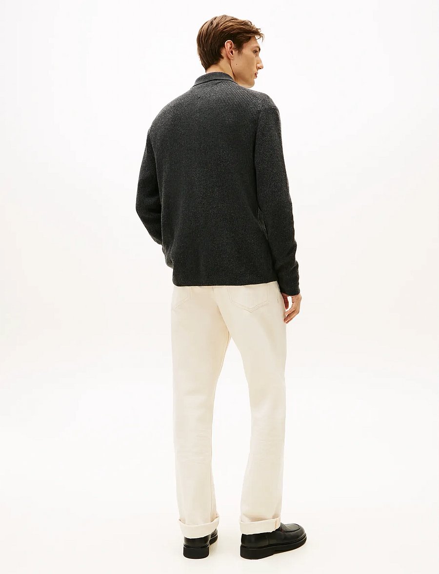 Tommy Hilfiger - FISHERMAN RIB COACH JACKET - cardigans - dark grey heather - 3