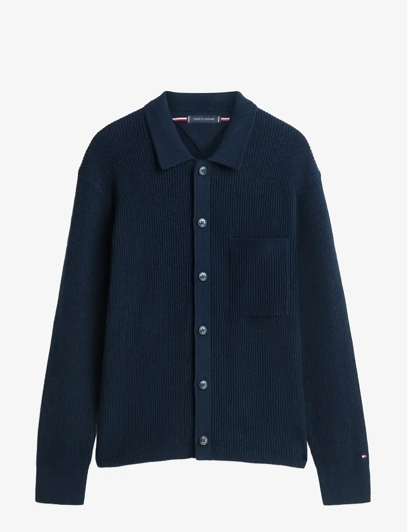 Tommy Hilfiger - FISHERMAN RIB COACH JACKET - cardigans - dark night navy - 1