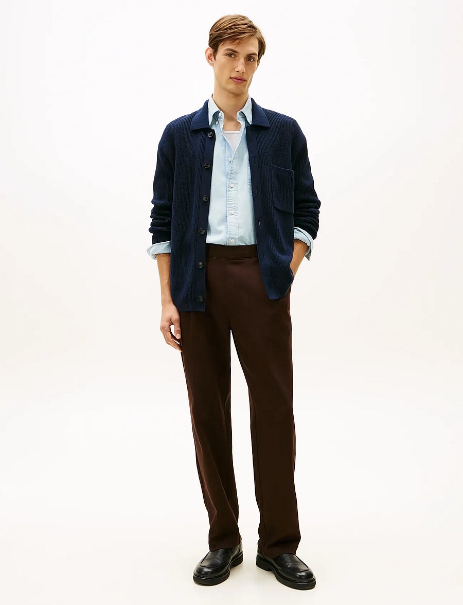 Tommy Hilfiger - FISHERMAN RIB COACH JACKET - cardigans - dark night navy - 2
