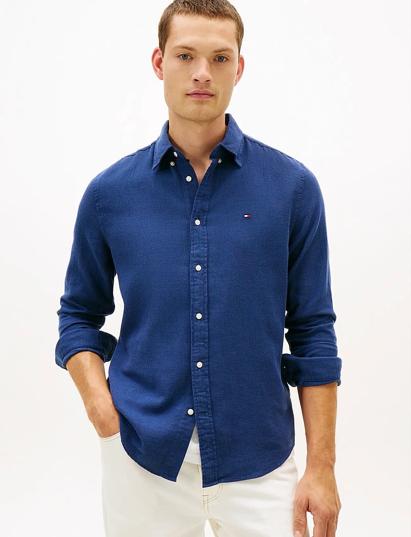 Tommy Hilfiger - DOBBY STRUCTURE RF SHIRT - tavalised t-särgid - carbon navy - 0