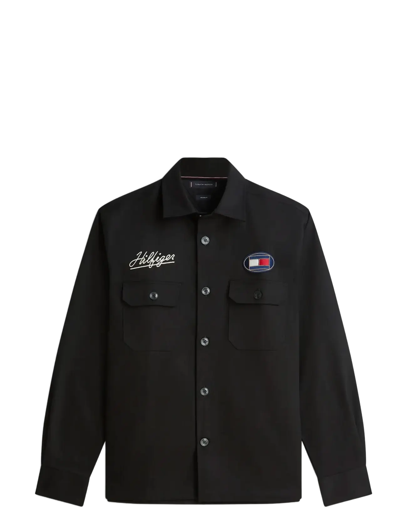 TOMMY HILFIGER Herringbone Overshirt Schwarz - M - Herren
