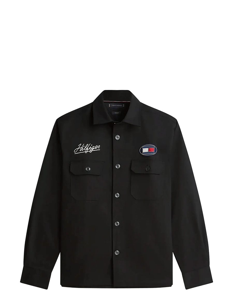 Tommy Hilfiger - HERRINGBONE OVERSHIRT - osta olukorra järgi - black - 1