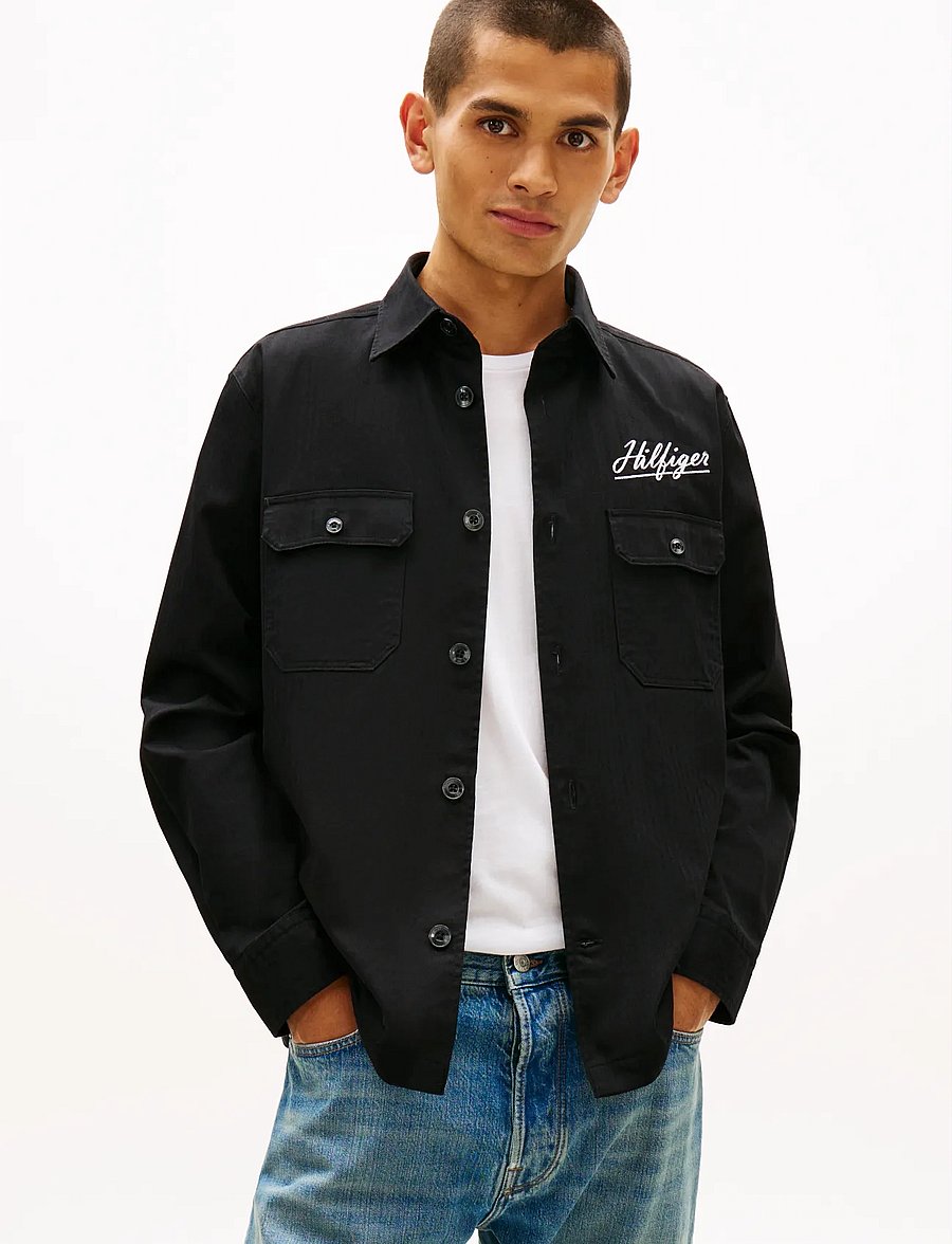 Tommy Hilfiger - HERRINGBONE OVERSHIRT - osta olukorra järgi - black - 0
