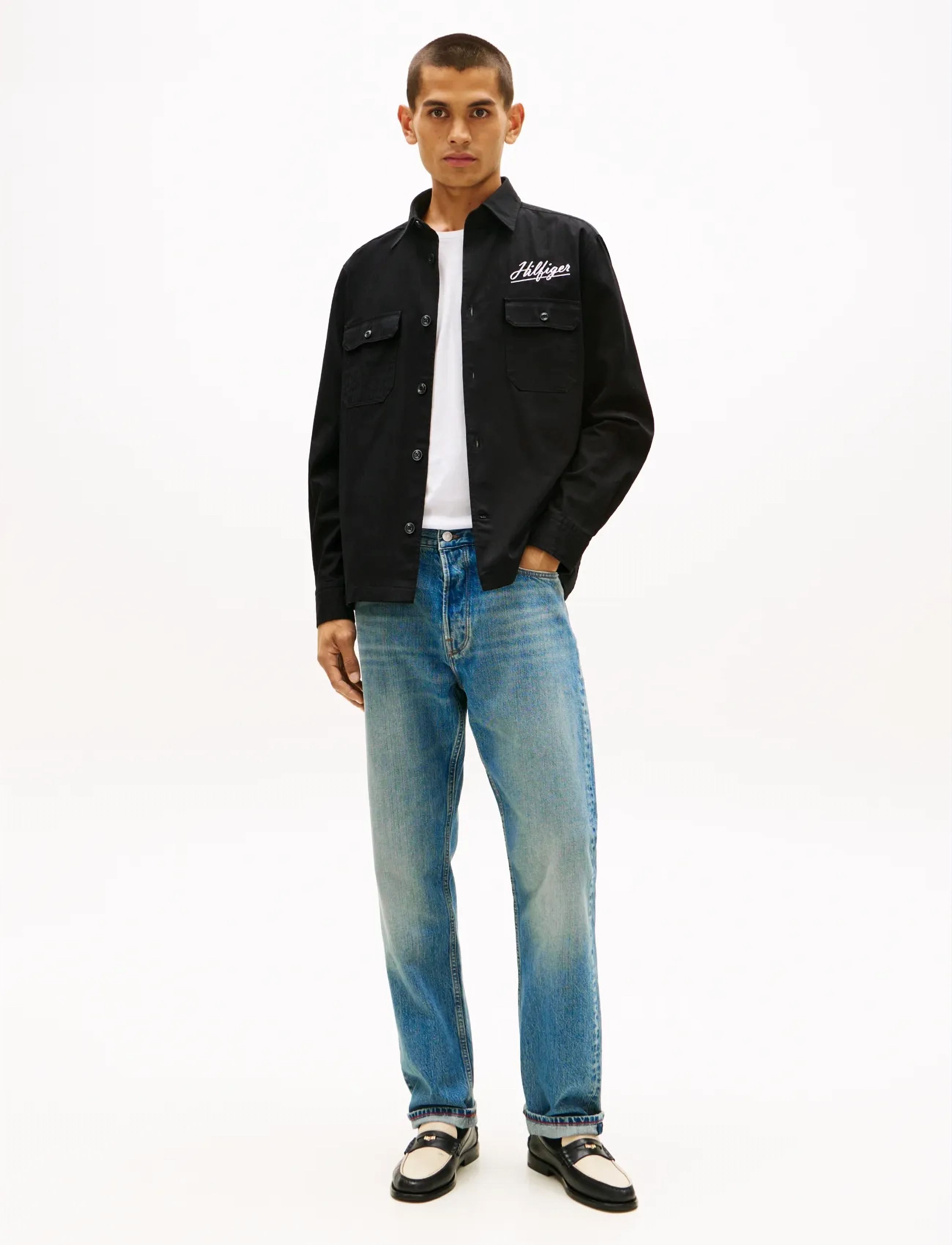 Tommy Hilfiger - HERRINGBONE OVERSHIRT - mężczyźni - black - 2
