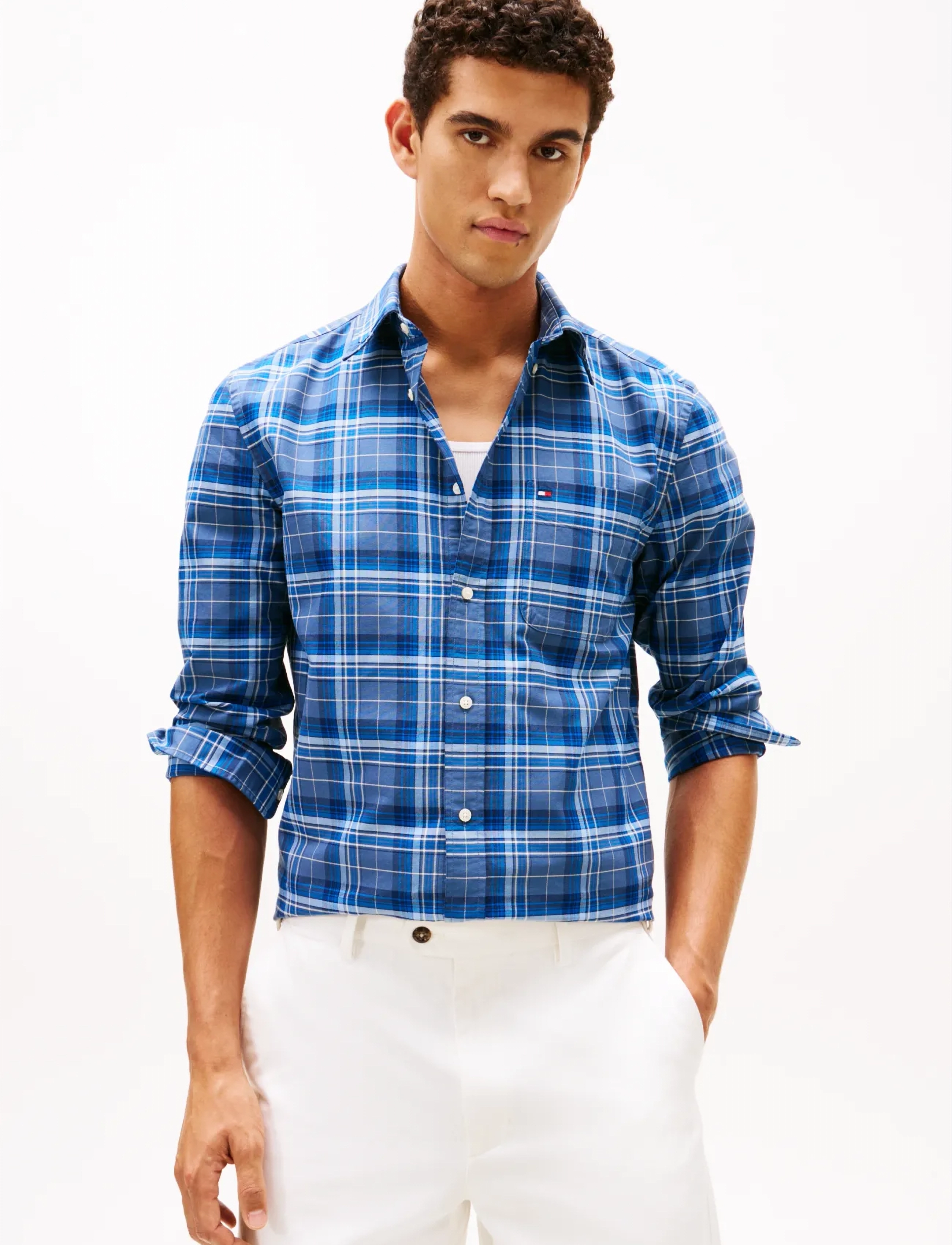 Tommy Hilfiger OXFORD HERITAGE PLAID RF SHIRT - Tommy Hilfiger - AEGEAN SEA   CHECK / blue