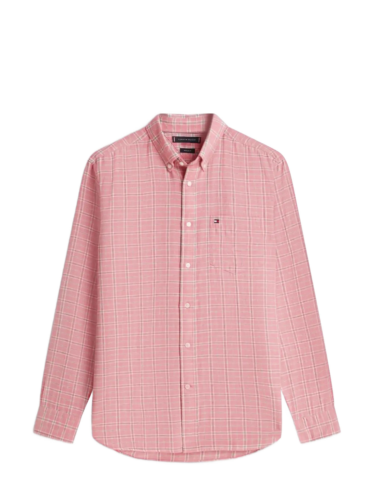 TOMMY HILFIGER Brushed Linen Medium Check Pink - M - Herren