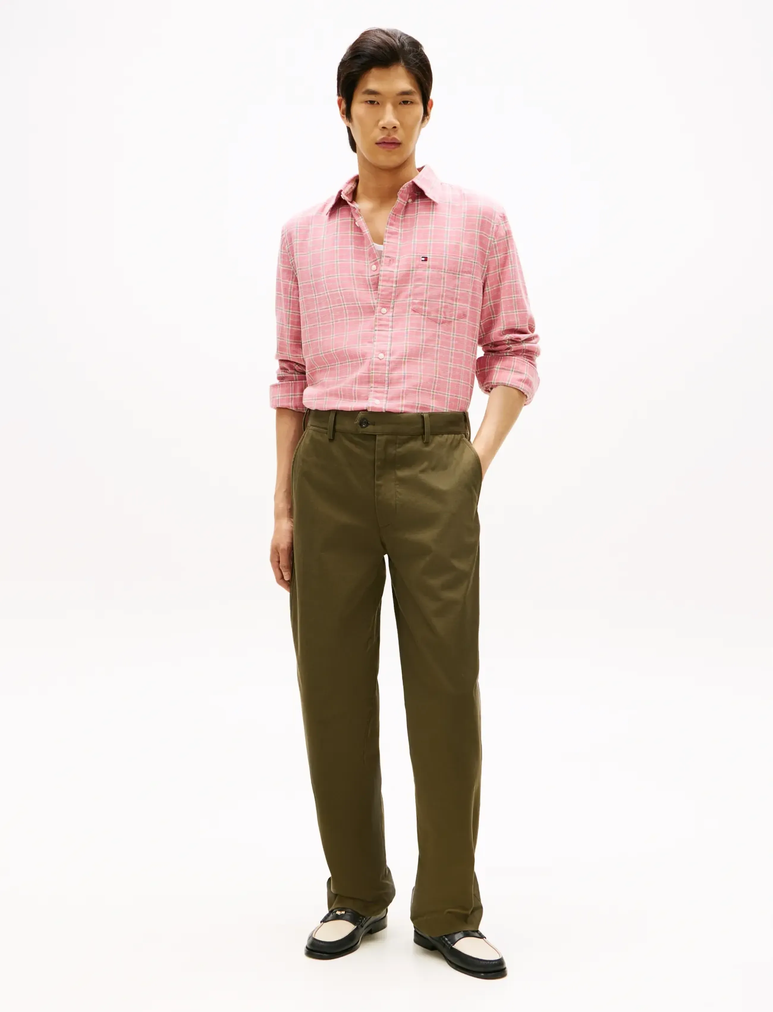 Tommy Hilfiger - BRUSHED LINEN MEDIUM CHECK - ternede skjorter - camellia blush   check - 2