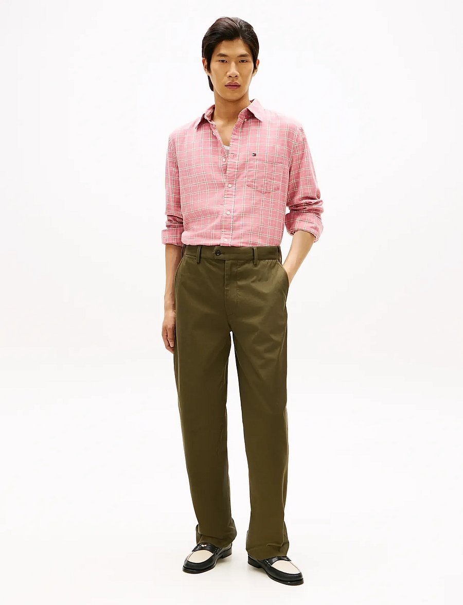 Tommy Hilfiger - BRUSHED LINEN MEDIUM CHECK - ternede skjorter - camellia blush check - 2