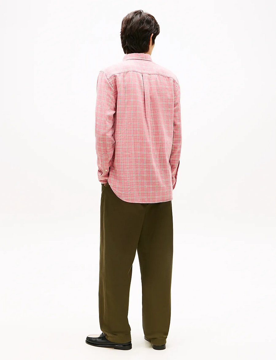Tommy Hilfiger - BRUSHED LINEN MEDIUM CHECK - ternede skjorter - camellia blush check - 3