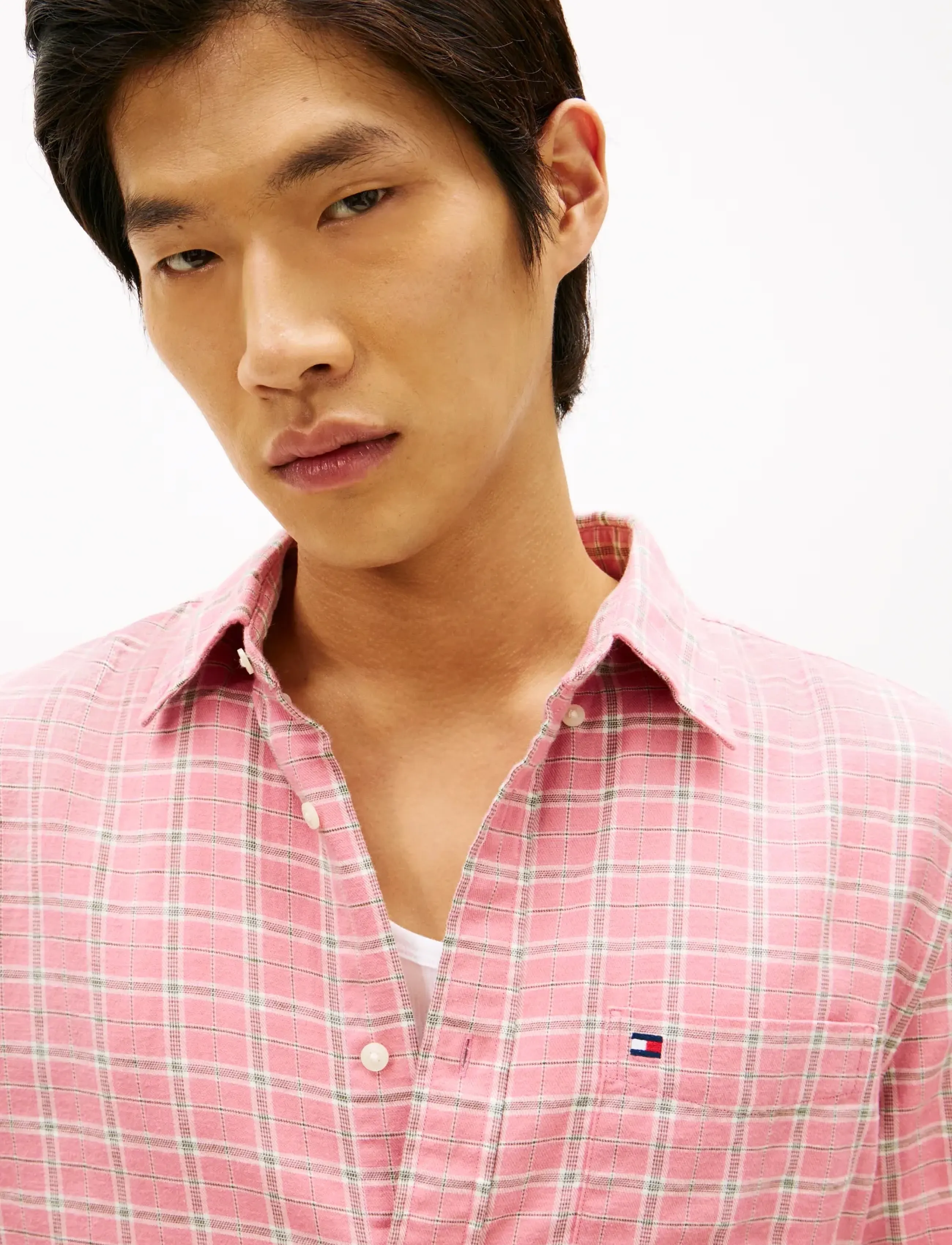 Tommy Hilfiger - BRUSHED LINEN MEDIUM CHECK - ternede skjorter - camellia blush   check - 4