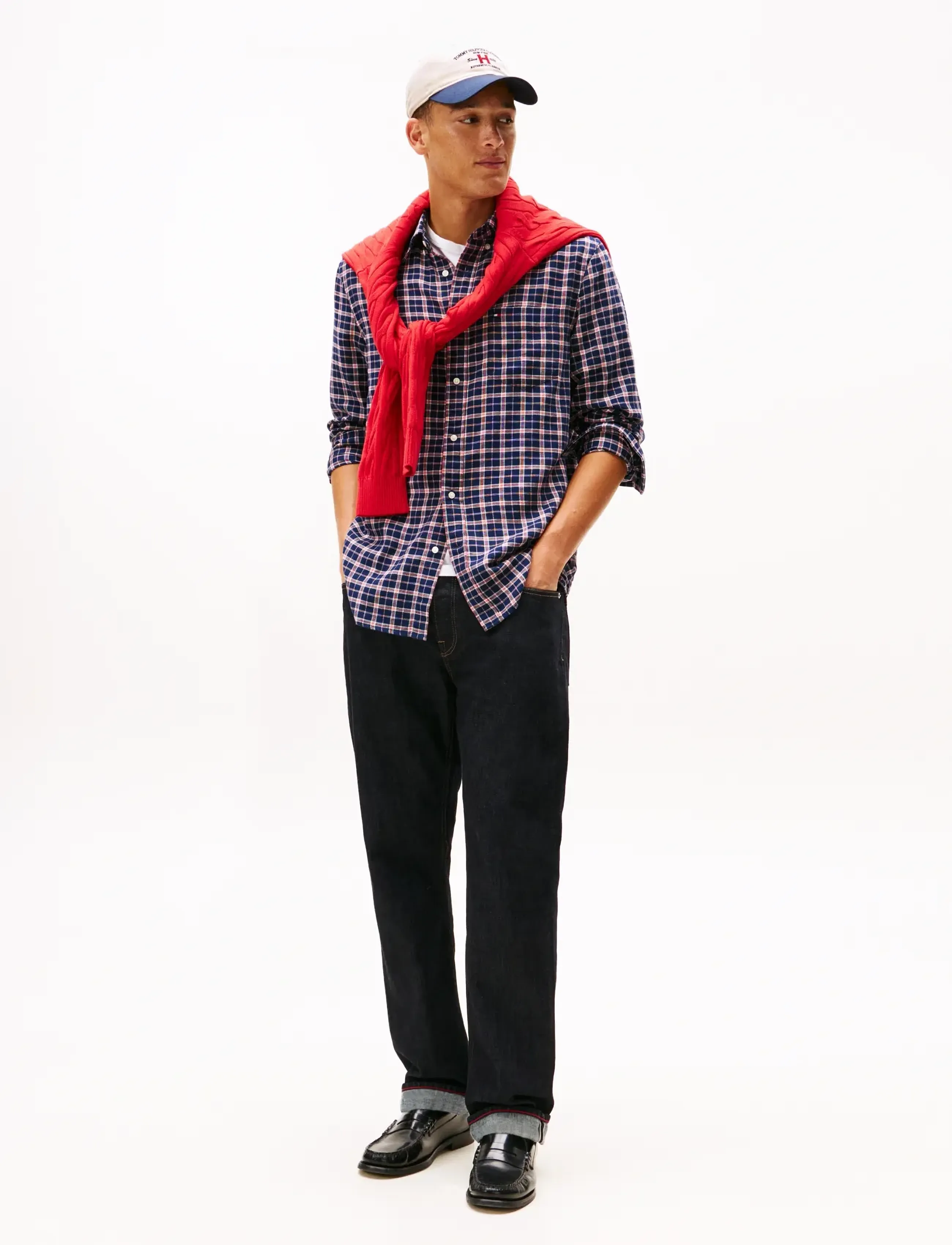 Tommy Hilfiger - BRUSHED LINEN MEDIUM CHECK - ruudulised särgid - carbon navy   check - 2