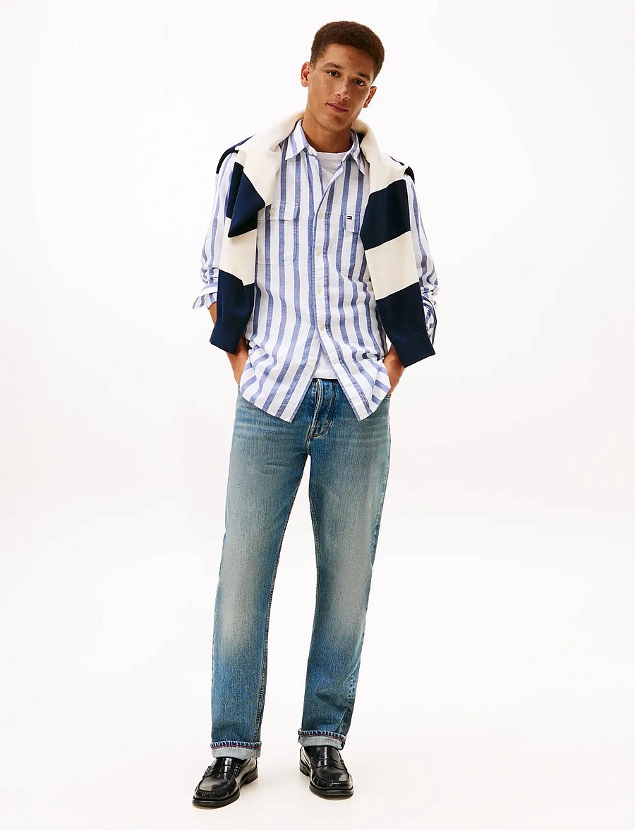 Tommy Hilfiger - BRUSHED LINEN TWILL STP RLX SHT - casual hemden - bold blue stripe - 2