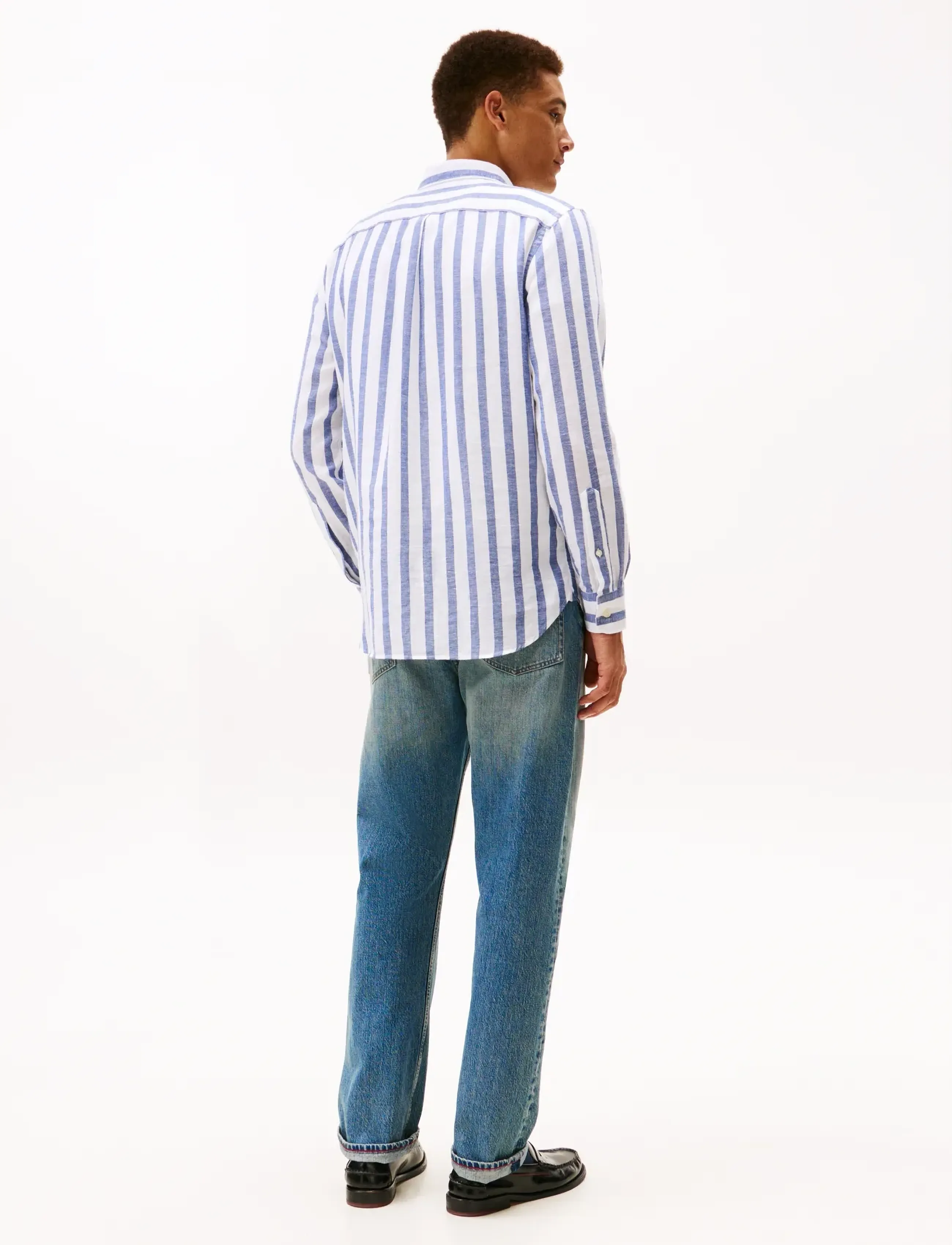 Tommy Hilfiger - BRUSHED LINEN TWILL STP RLX SHT - casual hemden - bold blue   stripe - 3