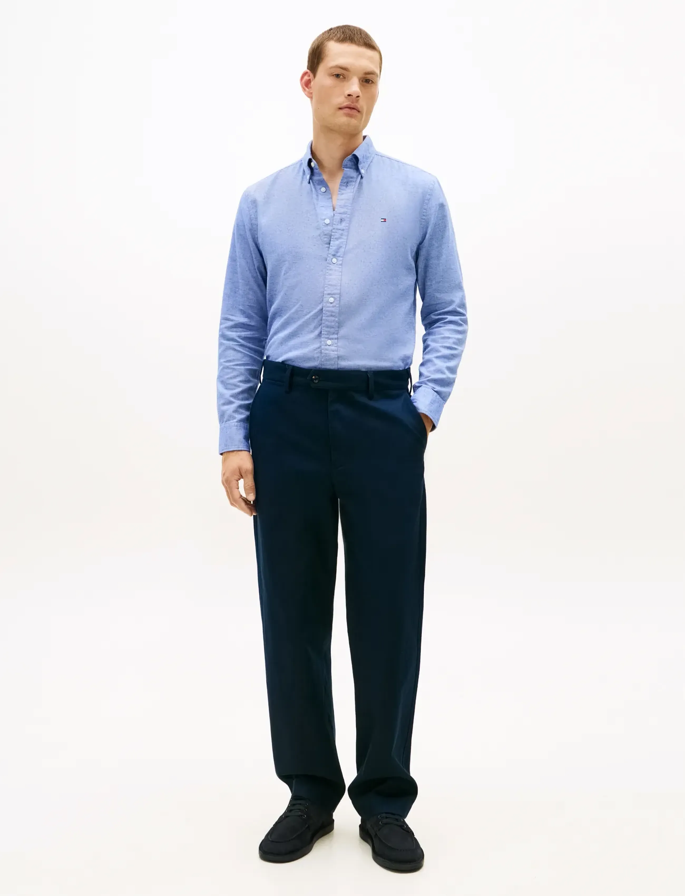 Tommy Hilfiger - BRUSHED LINEN TWILL RF SHIRT - casual skjorter - bold blue - 2