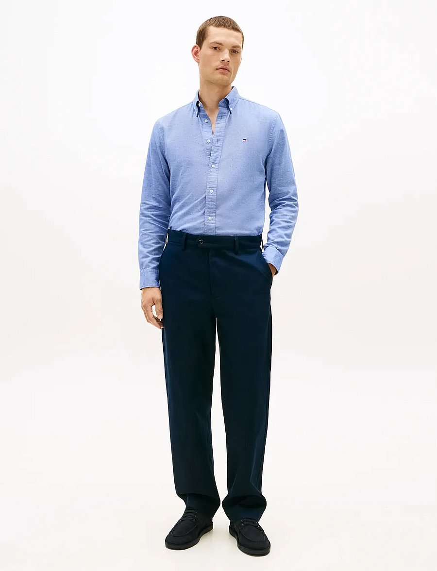 Tommy Hilfiger - BRUSHED LINEN TWILL RF SHIRT - casual skjorter - bold blue - 2