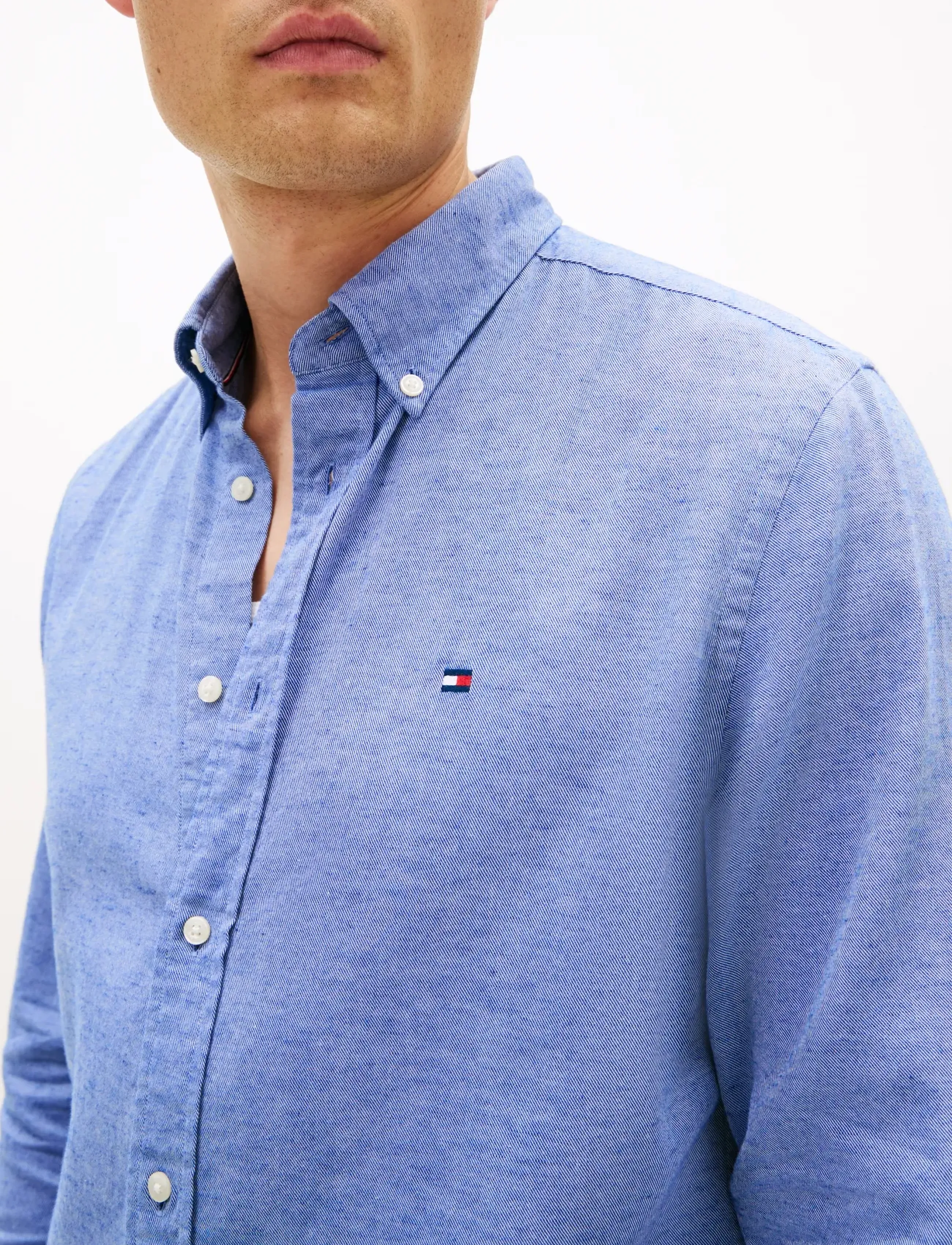 Tommy Hilfiger - BRUSHED LINEN TWILL RF SHIRT - casual skjorter - bold blue - 4