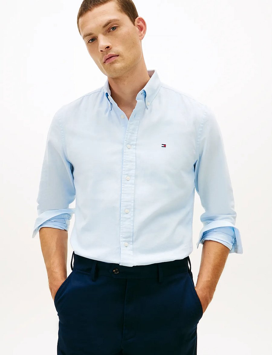 Tommy Hilfiger - BRUSHED LINEN TWILL RF SHIRT - casual skjorter - well water - 0