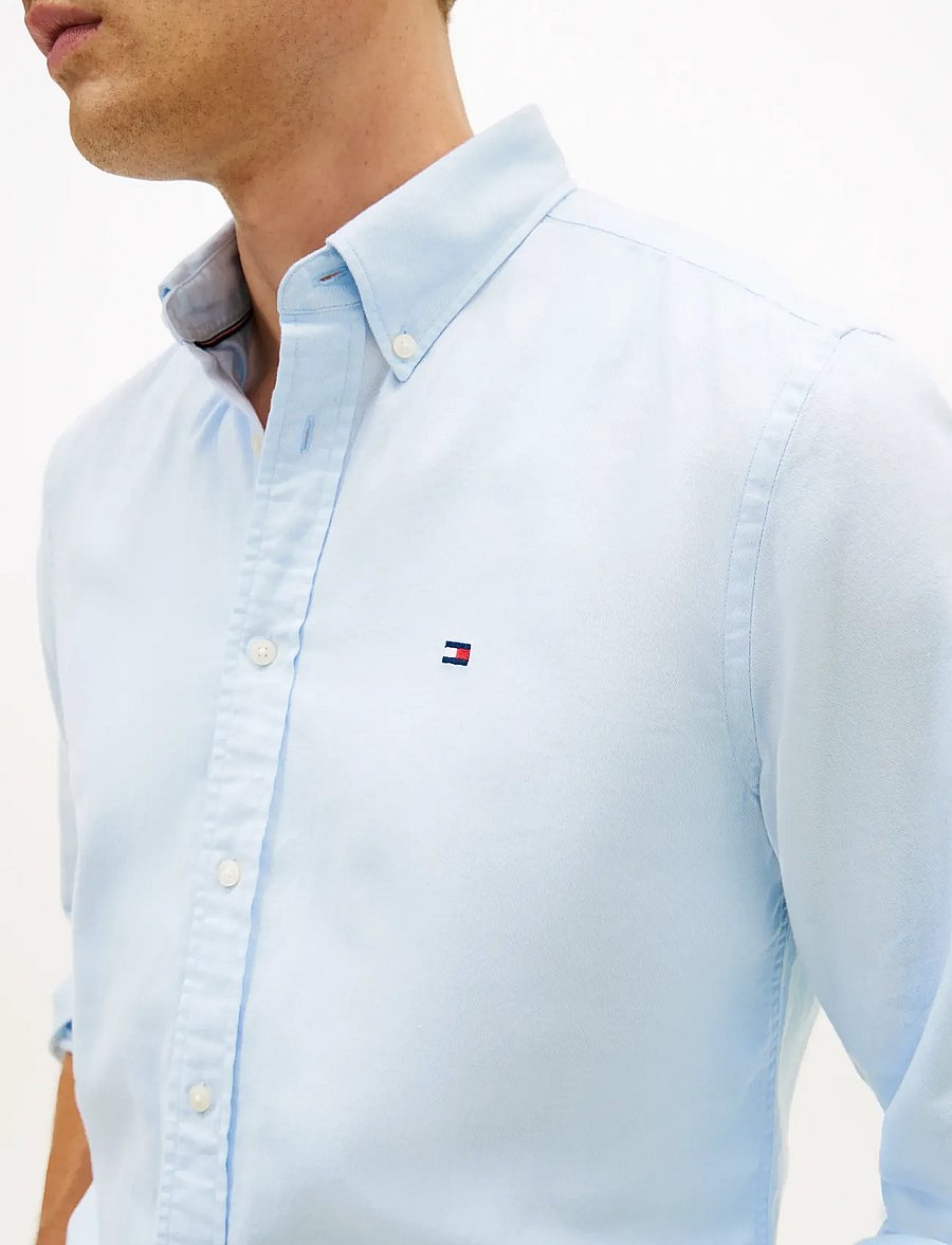 Tommy Hilfiger - BRUSHED LINEN TWILL RF SHIRT - casual skjorter - well water - 4