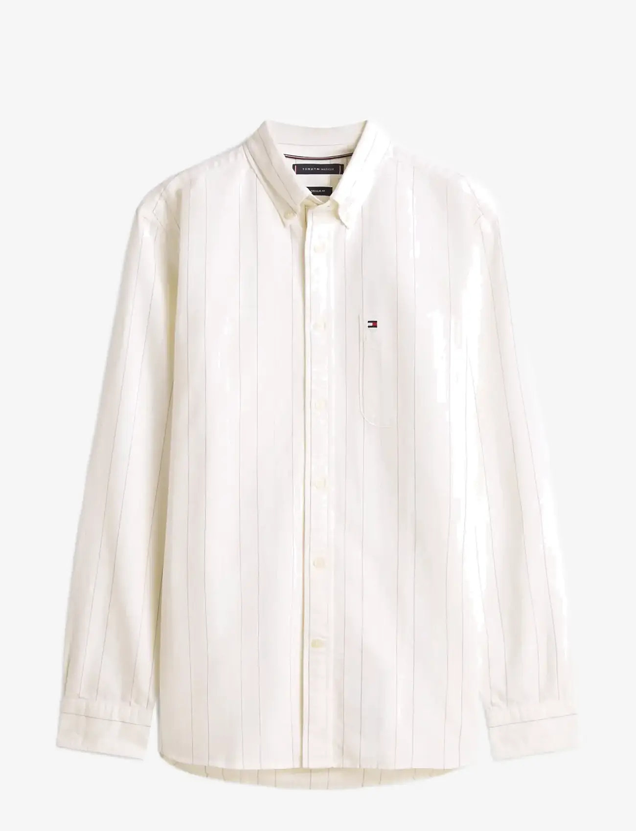 Tommy Hilfiger - HERITAGE OXFORD PIN STRIPE SHIRT - tavalised t-särgid - ivory silk - 1