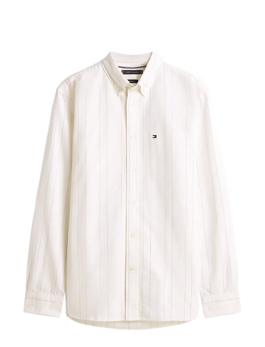 Tommy Hilfiger - HERITAGE OXFORD PIN STRIPE SHIRT - oxford skjorter - ivory silk - 1
