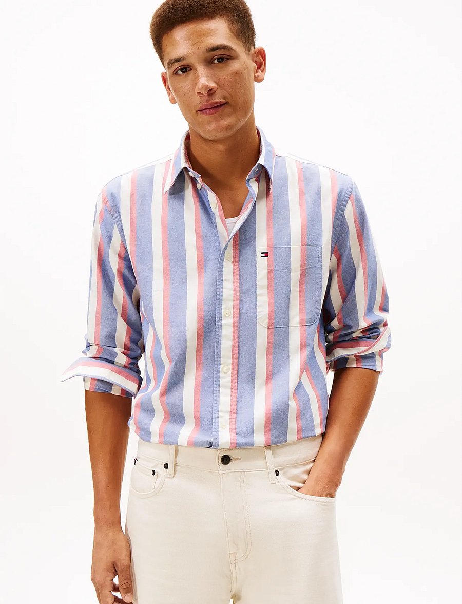Tommy Hilfiger - HERITAGE OXFORD ICON STP SHIRT - oxford skjorter - wedge blue multi stripe - 0