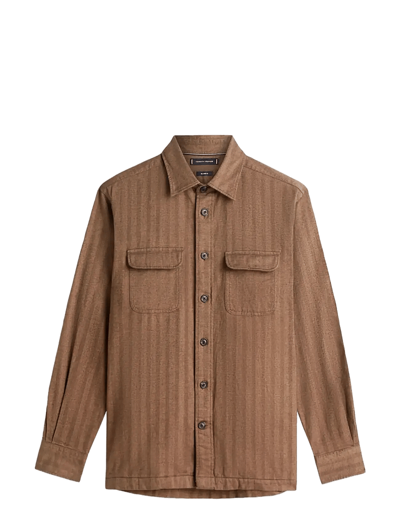 Tommy Hilfiger - HERRINGBONE RLX SHIRT SET A 1/2 - casual shirts - legacy brown herringbone - 1