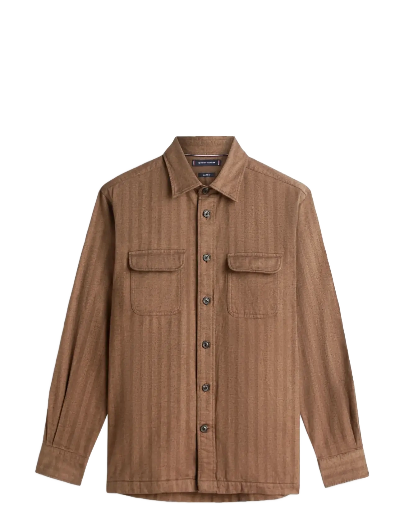 Tommy Hilfiger - HERRINGBONE RLX SHIRT SET A 1/2 - avslappede skjorter - legacy brown herringbone - 1
